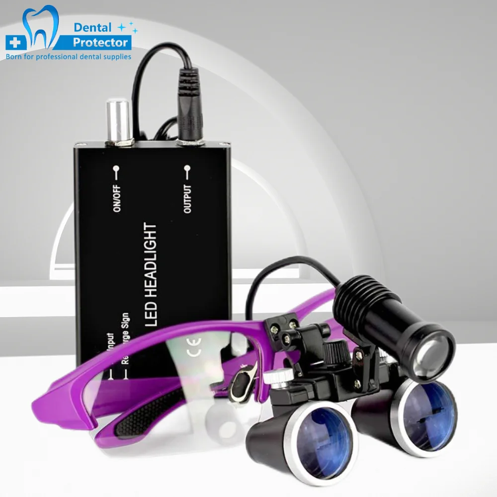 Adjustable Pupillary Distance Dental Loupes Set - 45-80mm PD + 5W Rechargeable Headlamp (4-5H Runtime