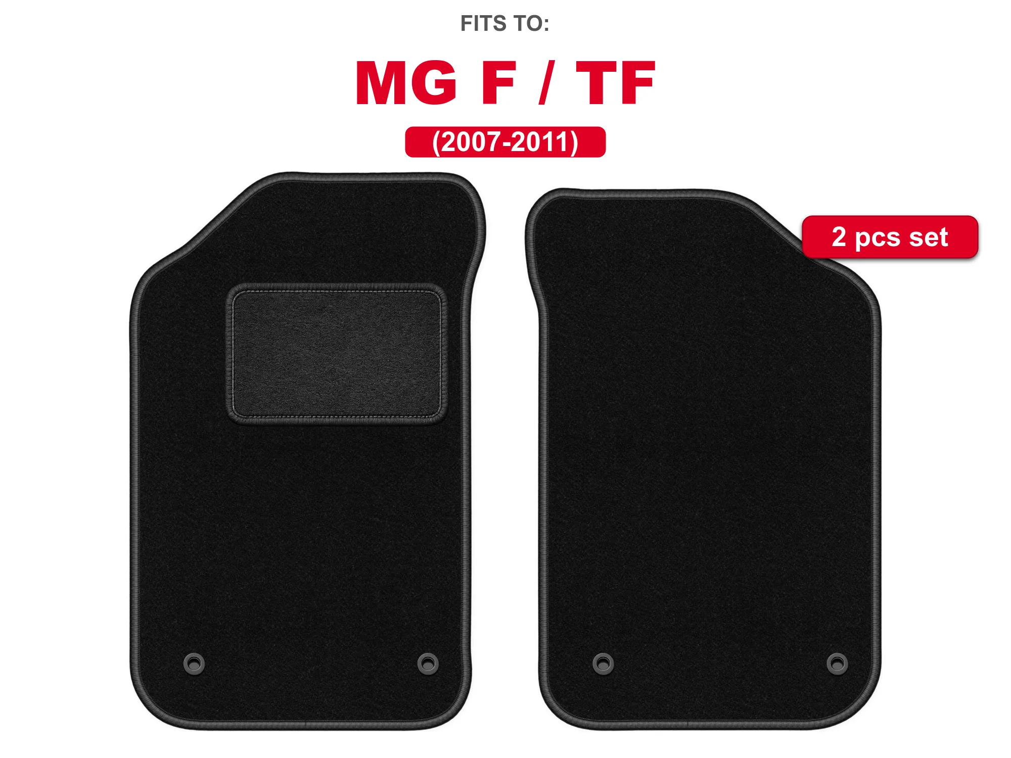 Auto velour matten voor: MG F / TF 1995-2005 Coupé cabriolet zwarte auto bijpassende automattenset