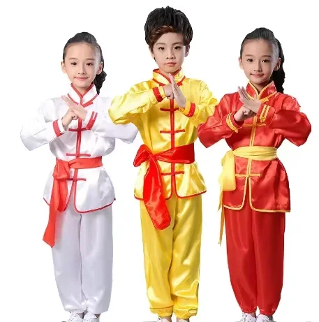 Fashion Chinese Traditional Wushu Costume Long Sleeves with Belt Tai Chi Uniform Wushu Performance Traditional Outfits