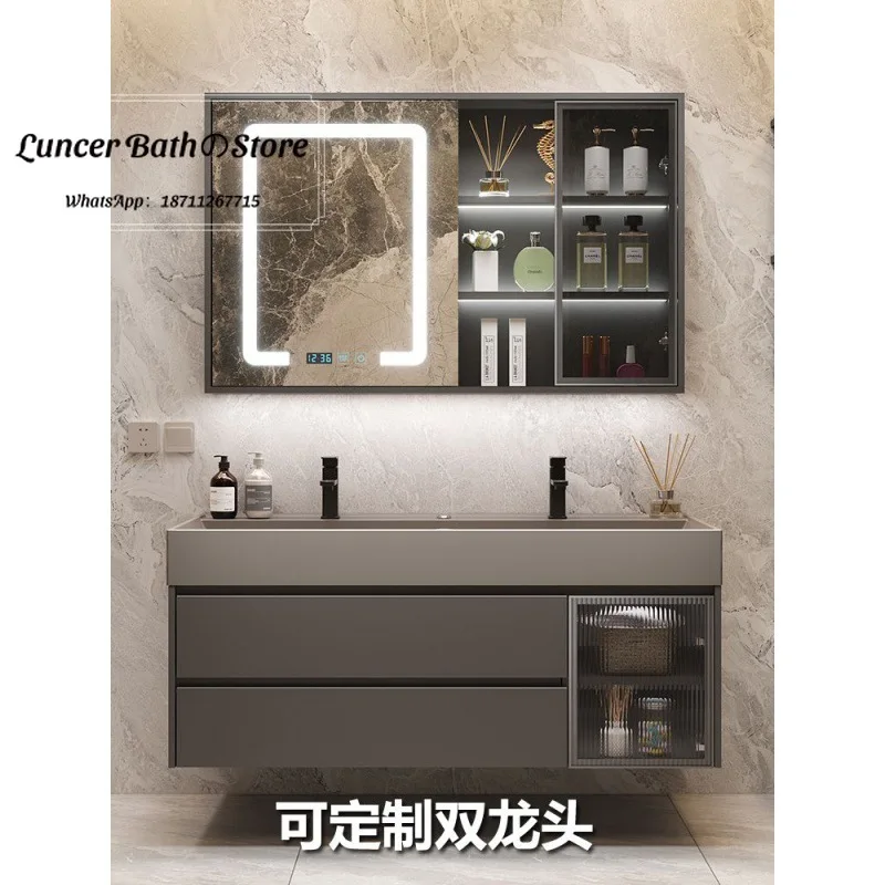 Accessible luxury nano rock all-in-one bathroom cabinet combination modern casual bathroom washbasin washbasin cabinet