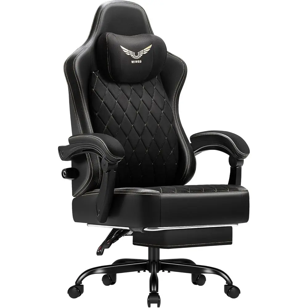 Big and Tall Gaming Chair with Adjustable Lumbar Support, Breathable abric Ergonomic Computer Oice Chair, High-Back Reclining Vi