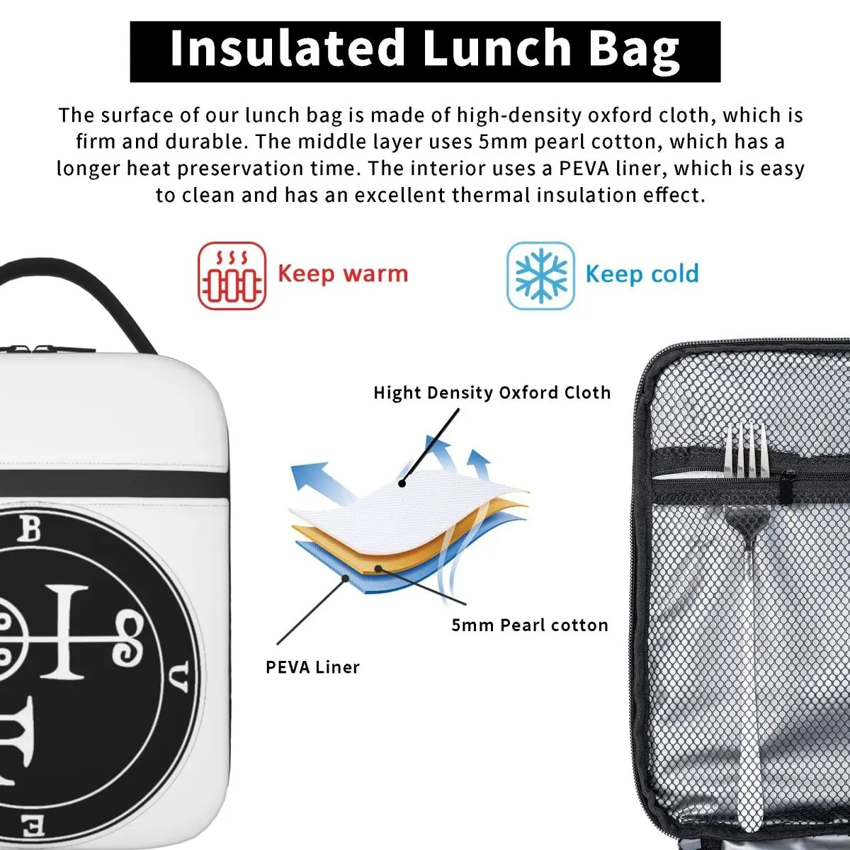 Demon Buer Seal Insulated Lunch Bag for Women Children Portable Food Boxes Thermal Lunch Box Tote