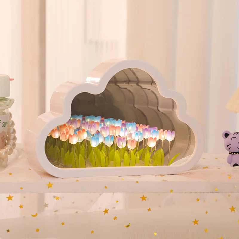 Tulipan Cloud Nightlight ręcznie robiony prezent DIY kwiat tulipana morze walentynki świąteczny prezent urodzinowy dla dziewczynek