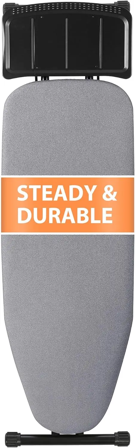 

Extra Wide Foldable Ironing Board with Heat-Resistant Cover, Adjustable Height for Laundry Room, Gray