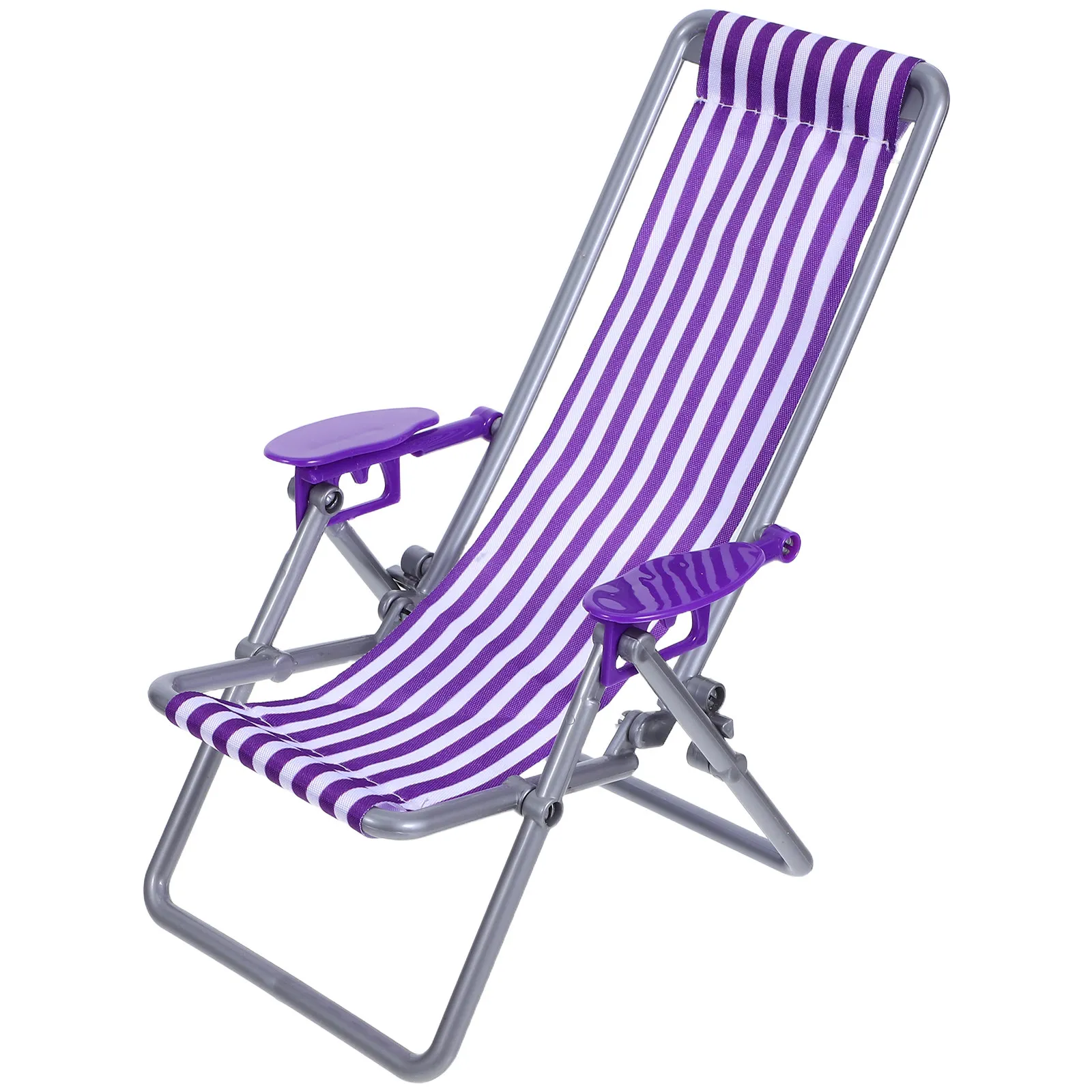 Miniature Foldable Beach Chair Compact Lightweight Mini Deck Chair for DIY Fairy Garden Micro Landscape Dollhouse Accessories