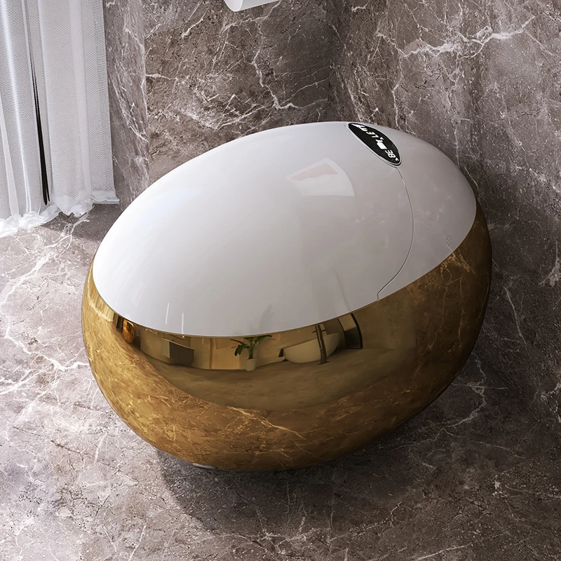 Golden Egg-Shaped Smart Toilet Integrated Voice Intelligent Control Automatic Flip Siphon Toilet