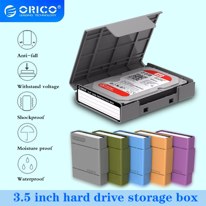 Orico 3.5 Polegada ide sata hdd caddy caso disco rígido externo caixa de armazenamento para hdd gabinete casos 3.5 Polegada hdd caixa multi cor