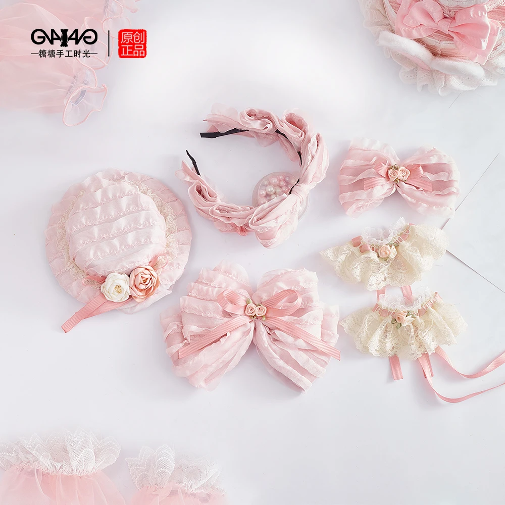 Original Rimu Poetry Spring handmade small objects pink ballet style edge with KC bow hair accessories woman