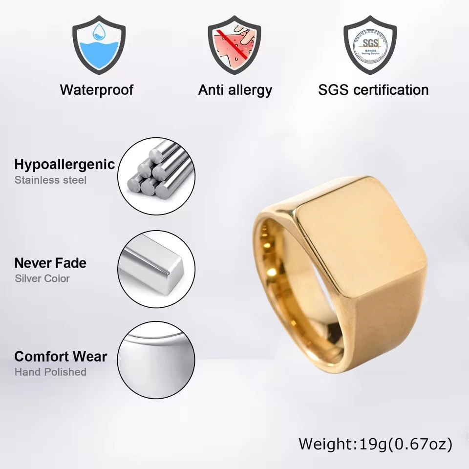 Customized Engrave Name Photo Ring Stainless Steel Personalized Family Lover Engagement Wedding Logo Rings Jewelry Gifts