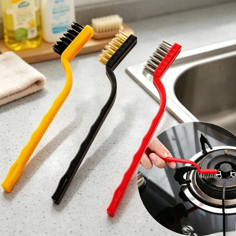 6pcs Stove Cleaning Brush Stove Range Hood Cleaning Brush Household Kitchen Dead Corner Decontamination Wire Brush Cleaning Tool