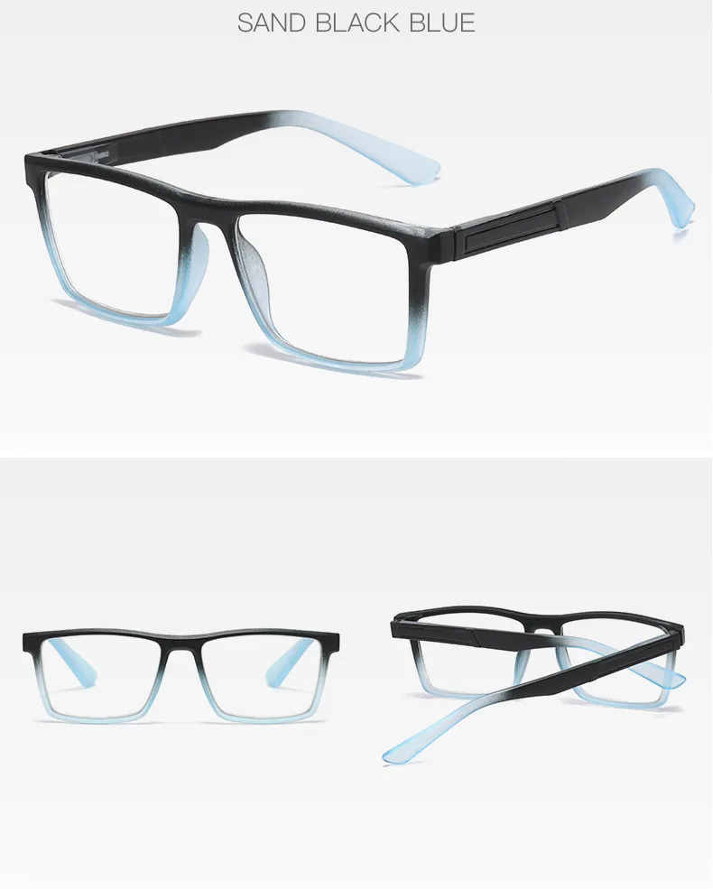 Farbverlauf Blau Lesebrille Für Männer Frauen Modische Presbyopie Brille Personalisierte Retro Ultra Licht Computer Brillen + 1,0 – Detail 10