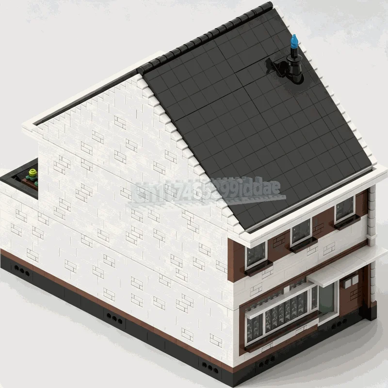 3864Parts Nordic Style Three Layer Suburban Villa MOC Residential House Model Full Interior Details Modular Building Blocks Toy
