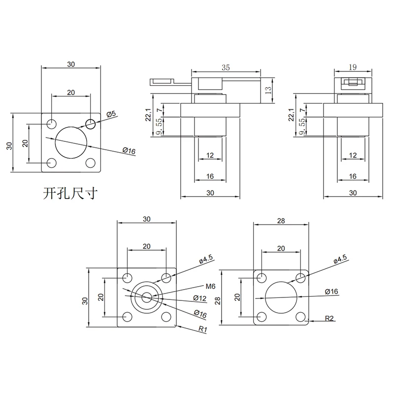 80A-120A Lithium Battery Connector Inverter Energy Storage Terminal with Dust Cover Through-wall Type High Current All Copper