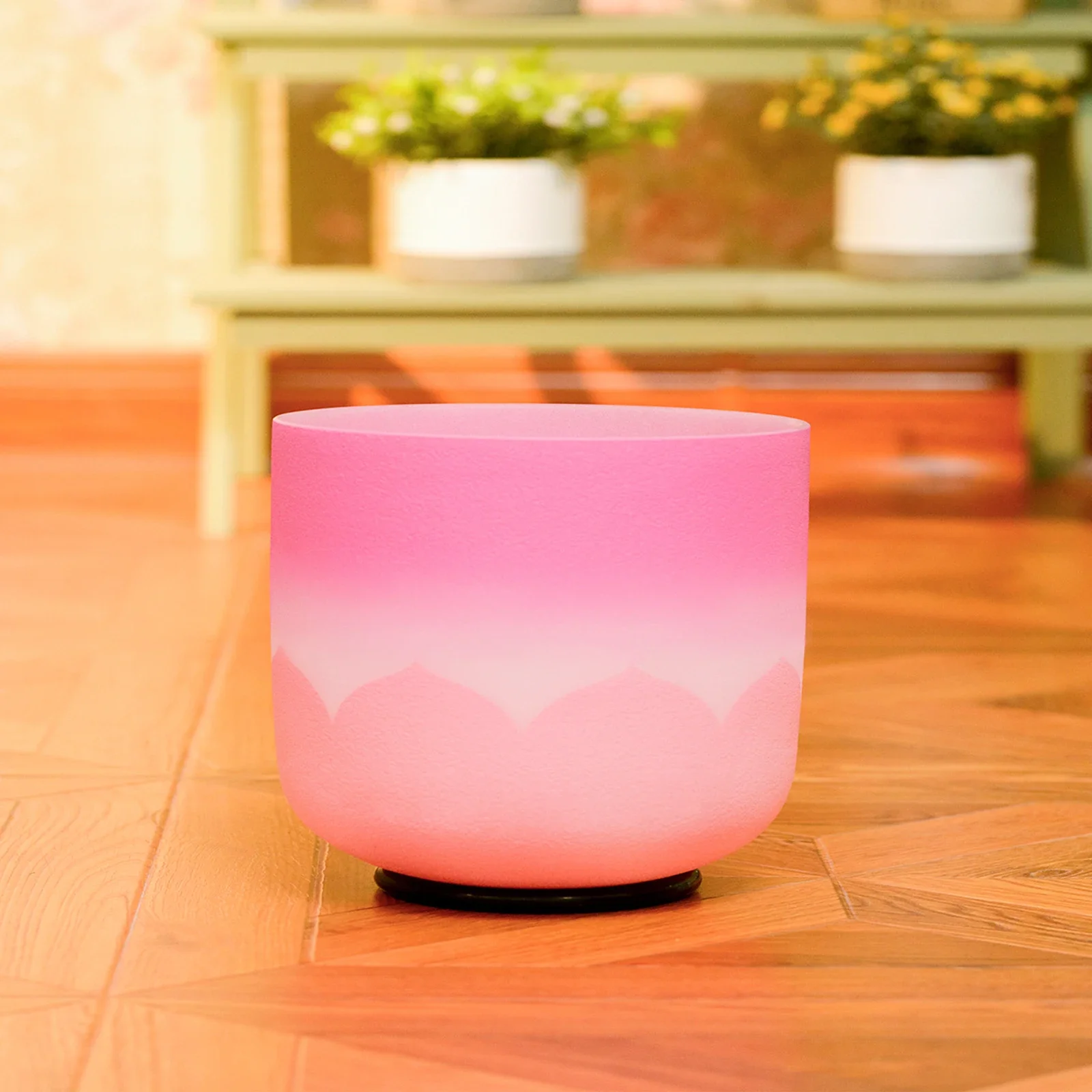 Lotus Design 8 Inch 432hz/440hz ABCDEFG any Note Crystal Singing Bowl for Healing  Musical Therapy For Yaga Bath
