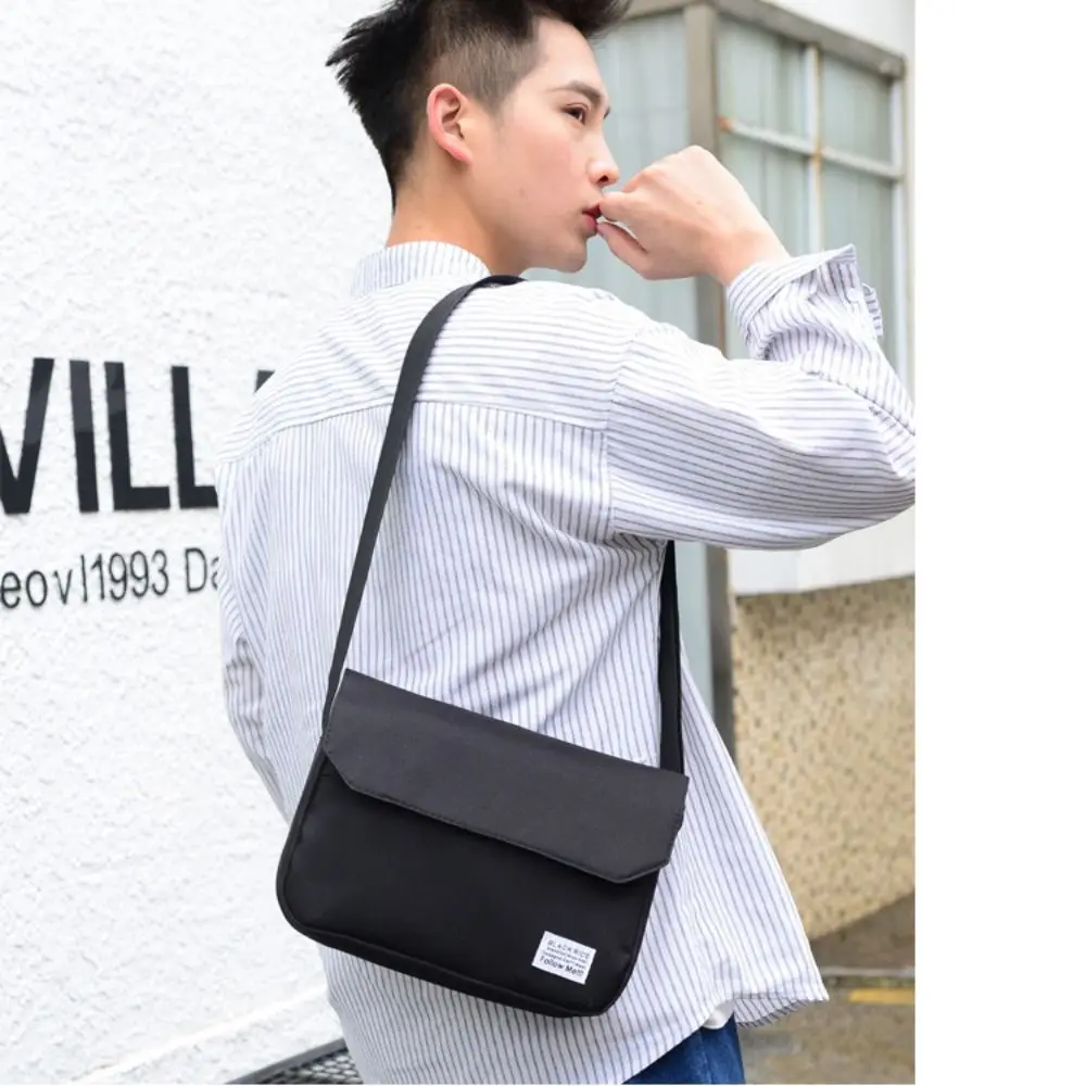 Men Small Oxford Shoulder Messenger Bags Solid Leisure Satchels Crossbody Fashion Street Bags for Male Cross Body Casual