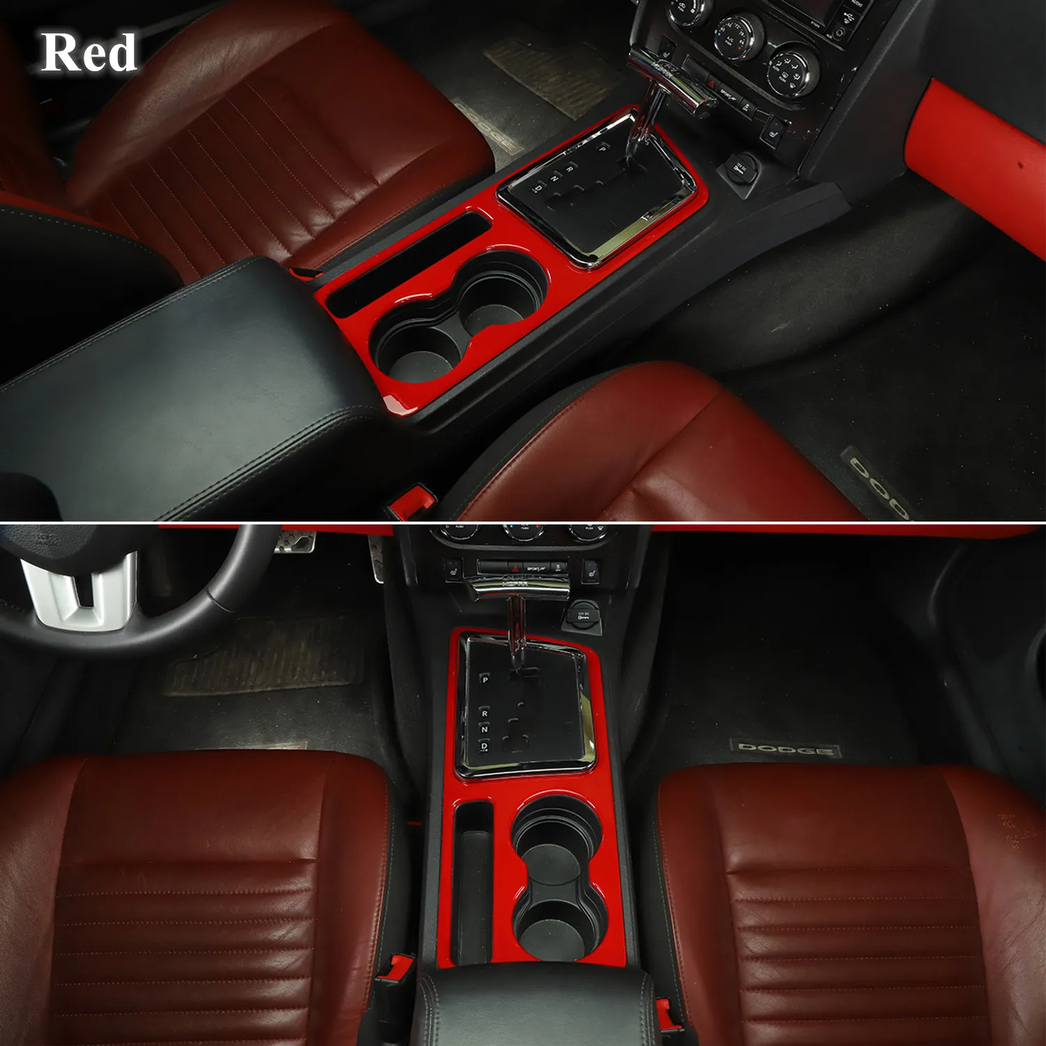 Car Gear Shift Panel Trim Decoration Cover for Dodge Challenger 2009 2010 2011 2012 2013 2014 Carbon Fiber Interior Accessories