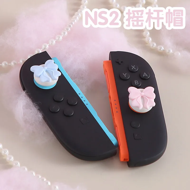 Cute Bow Thumb Grip Caps For Nintendo Switch 2 Soft Silicone Joystick Cover Protector Game Controller Accessories view 2