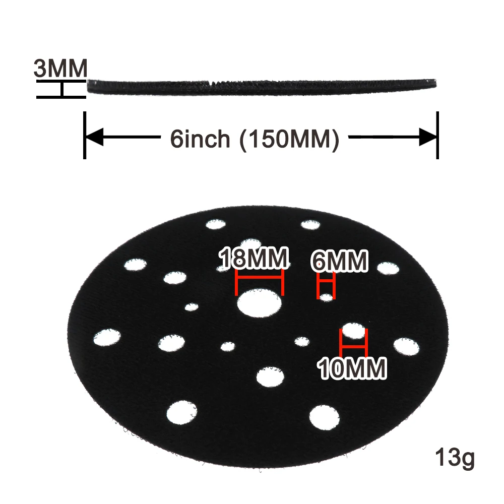 2 Pack 6 inch 21 Hole Hook and Loop Sander Pad Saver Protection Disc for Random Orbital Sanders,Multi Hole Sander Pad Protector