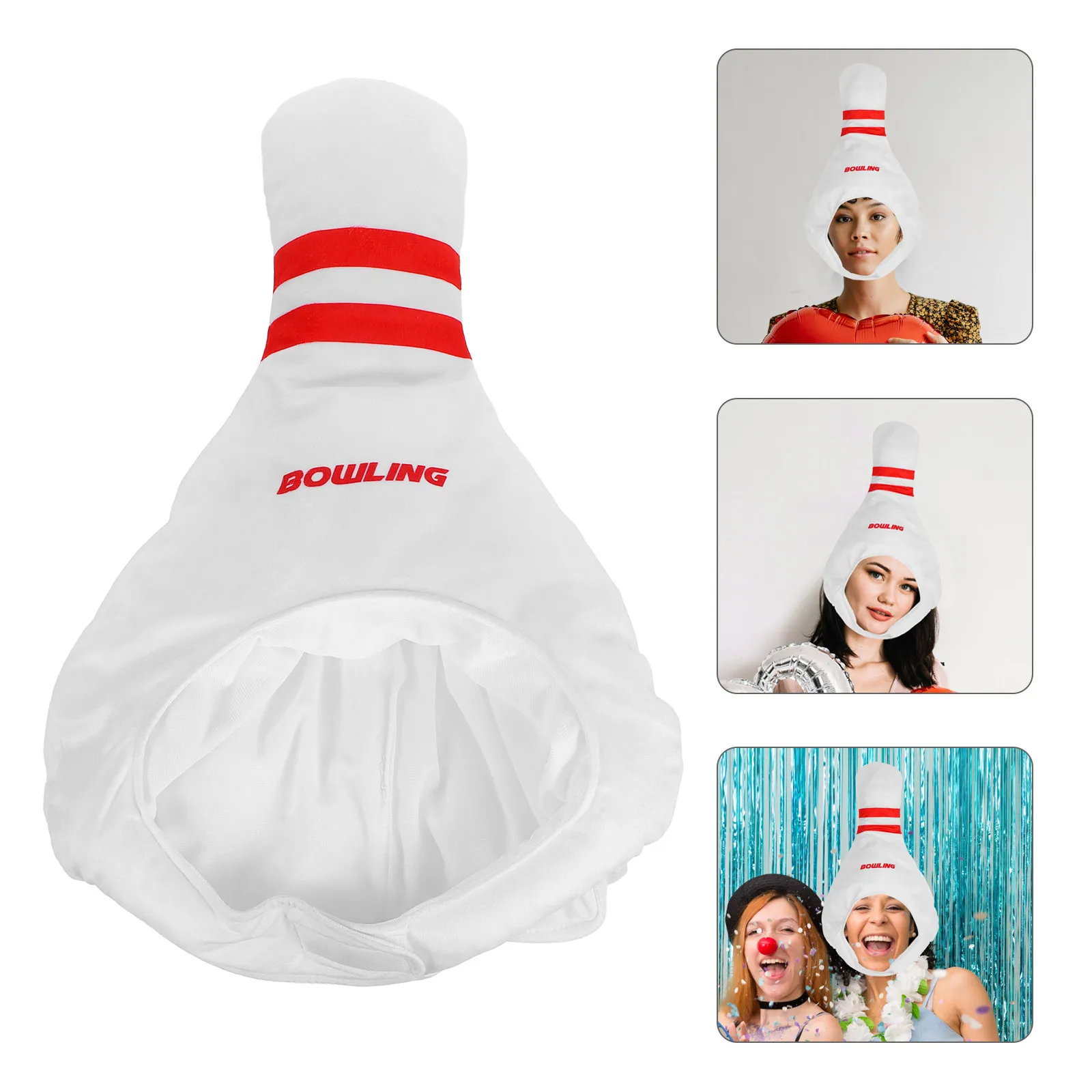 

Bowling Headgear Pin Hat for Performance Women Party Decoration Truck Costume Funny White Carnival Shaped Headwear Miss