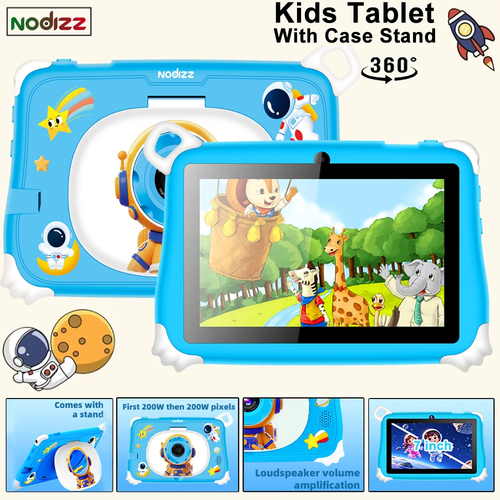

2025 New 7 Inch Kids Tablet with Cartoon Proof Case 5G WiFi Google Learning Education Tablet PC 4GB RAM 128GB ROM 3200mAh Pad PC