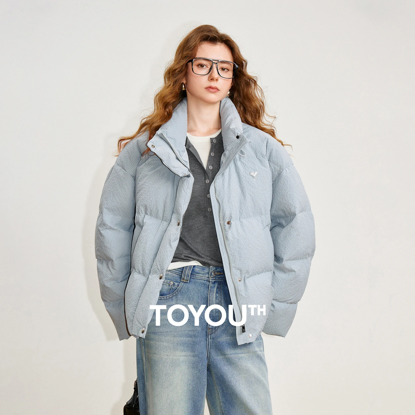 TOYOUTH المرأة أسفل سترة 2025 شتاء جديد 90% الأبيض بطة أسفل فقاعة شبكة فضفاضة سترة منفوخة ملابس خارجية دافئة #1