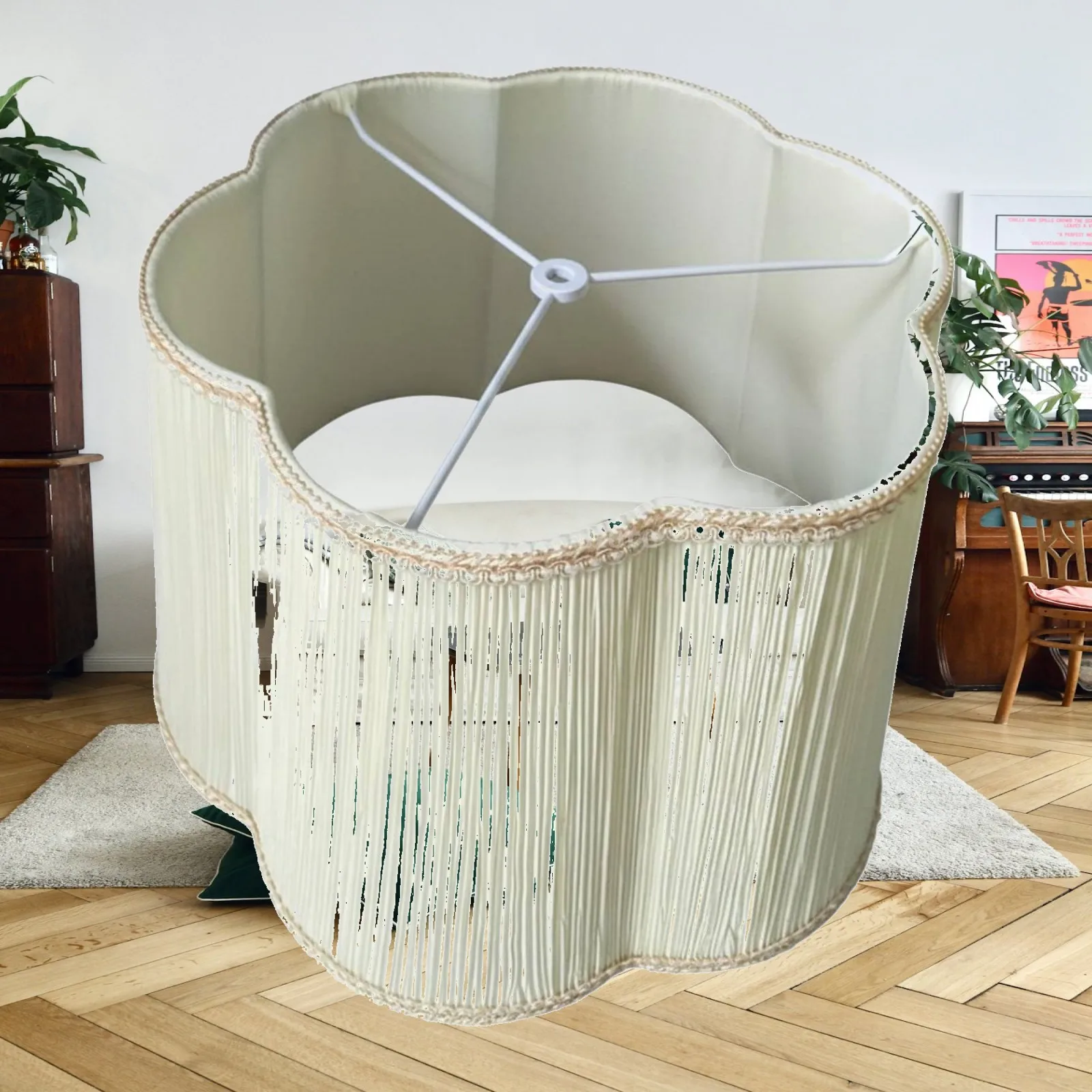Beige Lamp Shade Decorative Home Lighting Linen Look for Bedside