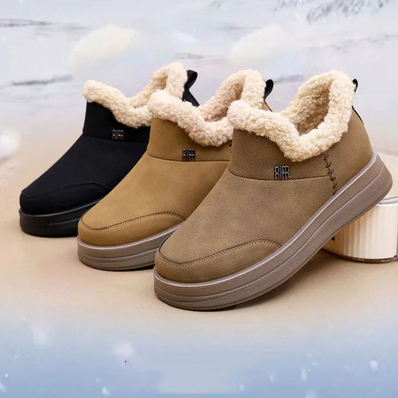 Winter Women’s Low-top Shoes Non-slip Warm Lightweight Soft Comfortable Walking Shoes Casual Plugging Thickening Versatile Shoes