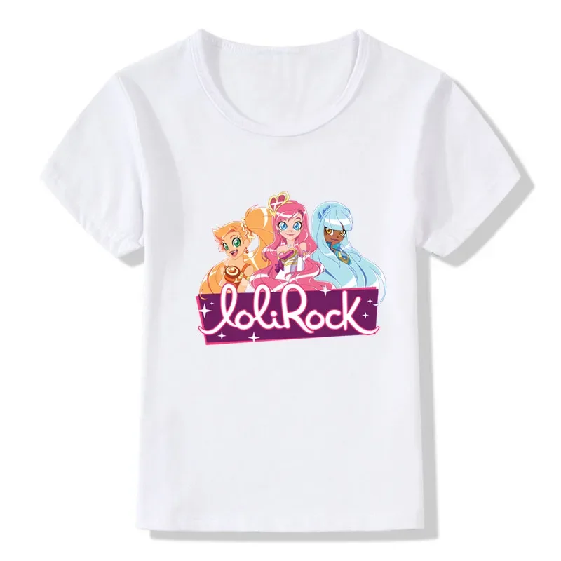 LoliRock Magical Girl Graphic Cartoon Girls T-shirt Cute Children\'s Clothes 2024 Summer Short Sleeve Kids T shirt Baby Boys Tops