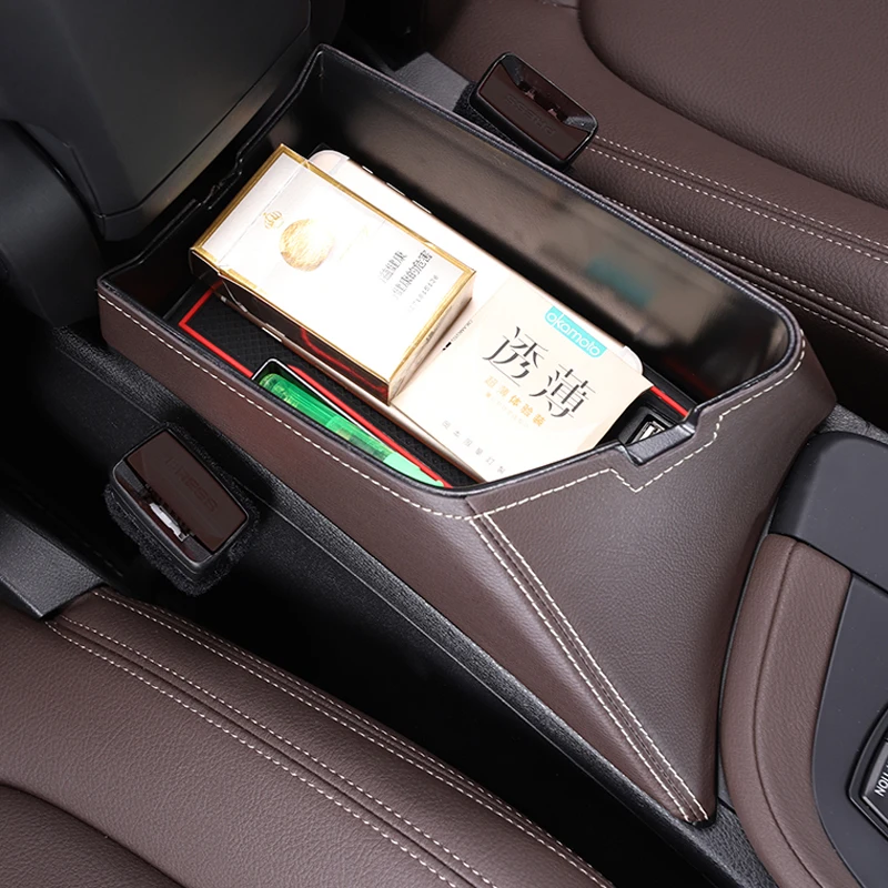 LHD 자동차 중앙 좌석 팔걸이 상자 콘솔 보관 용기 주최자 트레이 인테리어 BMW X1 F48 X2 F39 2016-21 자동차 액세서리