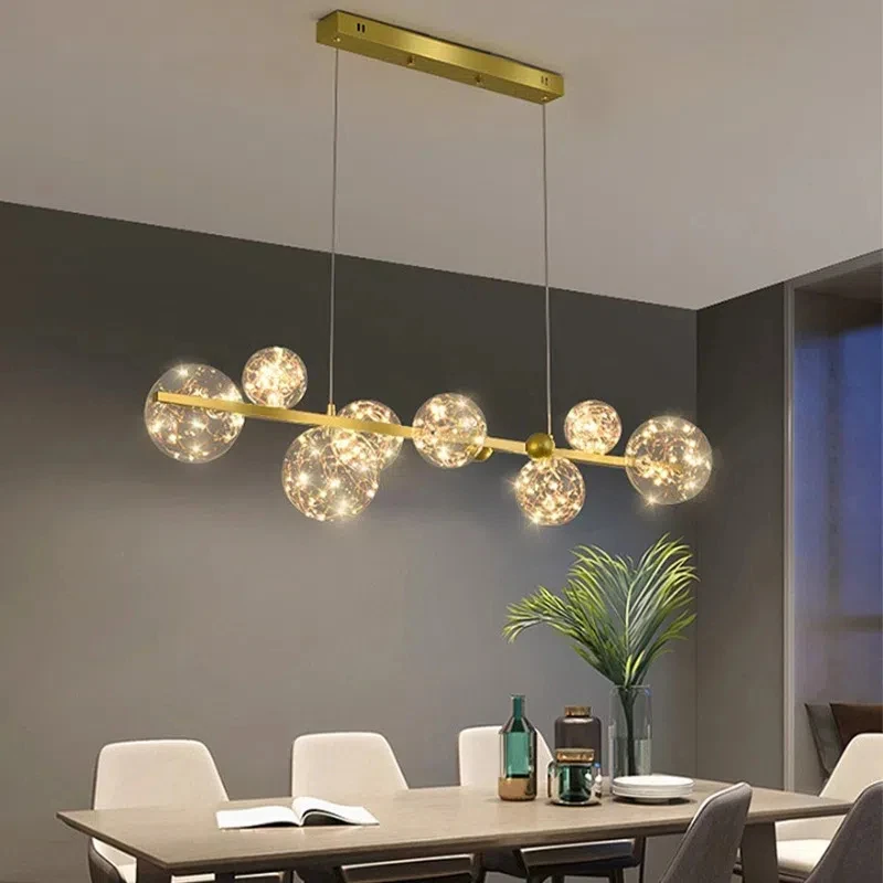 Creative Star Chandelier Iron Restaurant Bedroom Living room Indoor Decor Hotel Lighting Moden Nordic Glass ball Pendant Lamp