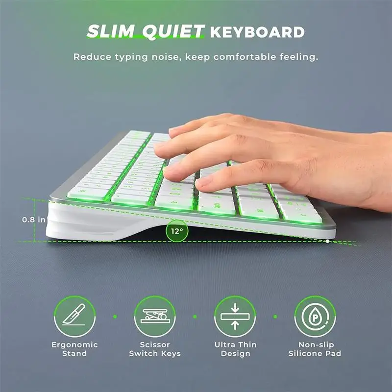 Mofii RGB Wireless Bluetooth Keyboard Full Size Multi-Purpose Rechargeable Keyboard Backlight Gaming Keyboard for Tablet PC