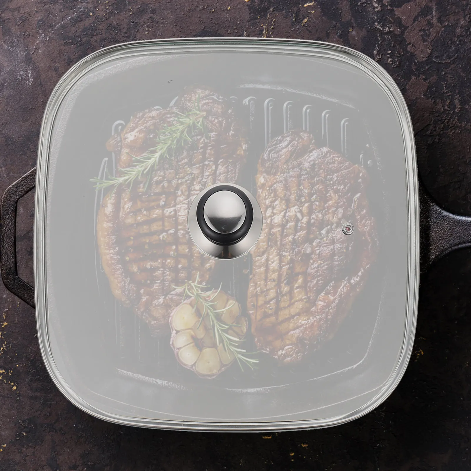 

Kitchen Pot Glass Lid Heat Resistant Pan Lid Practical Handle Design Cooking Pot Cover Vent Hole Safety