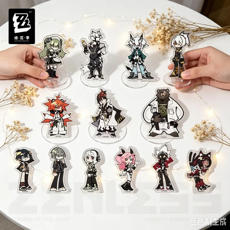 Souvenir - Zenless Zone Zero Acrylic standing sign Q Version Transparent base Cartoon animation 10cm Desktop  KeychainFans Gifts