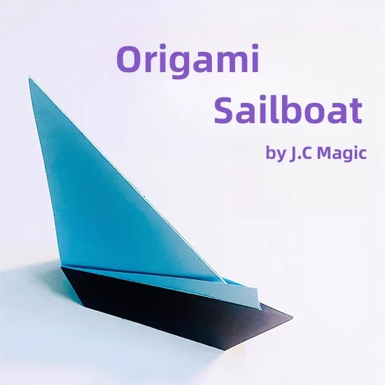 Origami Sailboat by J.C Magic Tricks Close up Street lllusions Gimmicks Mentalism Prop Easy Postcard Flicked into Sailboat Magia