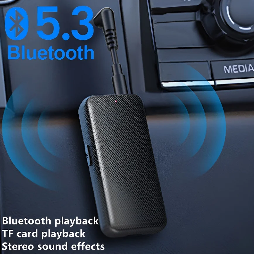 Wireless Bluetooth 5.3 Adapter Support TF Card 3.5mm Jack AUX Bluetooth Adapter for Wired Headphones TV Car Speaker MP3 Player