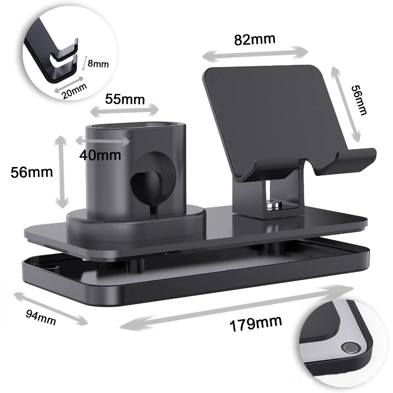 

Suitable Lazy Mobile Phones Watches Headphones Three in One Desktop Plastic Watch Charging Stand Multi Functional Universalstand