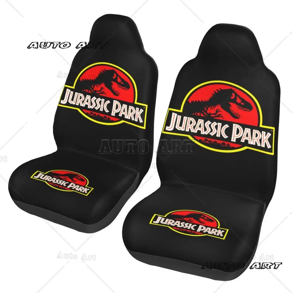 Jurassic Park Car Seat Cover 2PCS Front Car Seat Cover Seat Anti Fouling Protective Cover  Cute Car Accessories