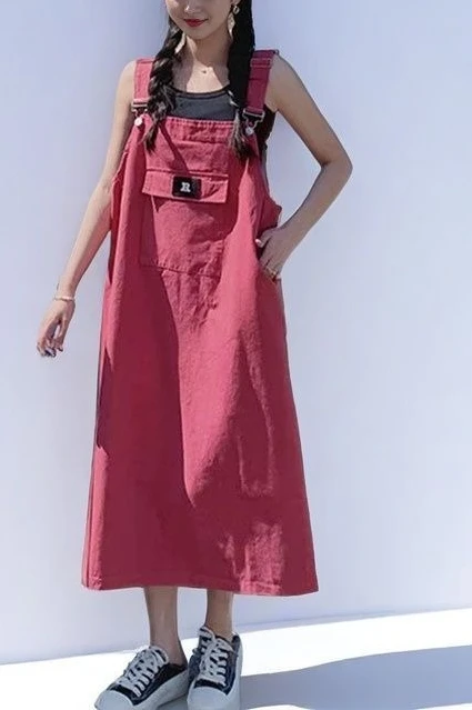 

Новое летнее женское платье 2026 года: свободное повседневное джинсовое платье на бретельках