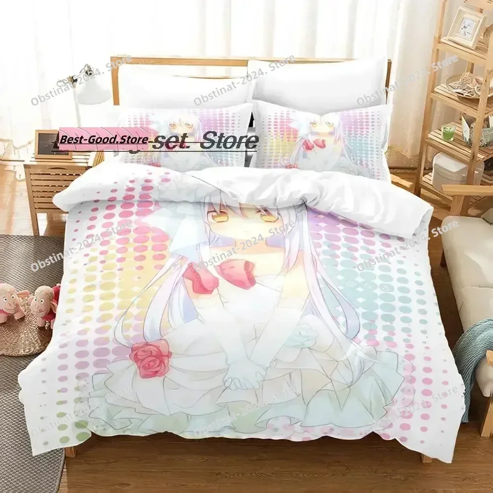 2023 Angel Beats Bedding Set Single Twin Printed Bed Set With Pillowcase Bed Duvet Cover Single For Double Queen Super King Size