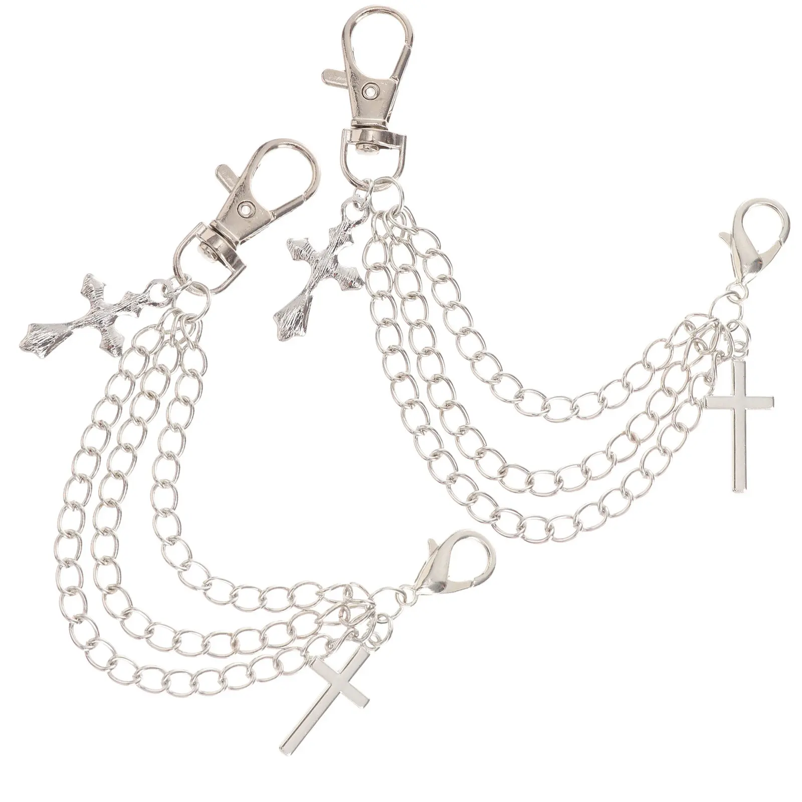 1Pair Multi-Layer Shoe Chains Fashionable Silver Color Alloy Shoe Adornments Creative Lightweight Design for Small White Shoes