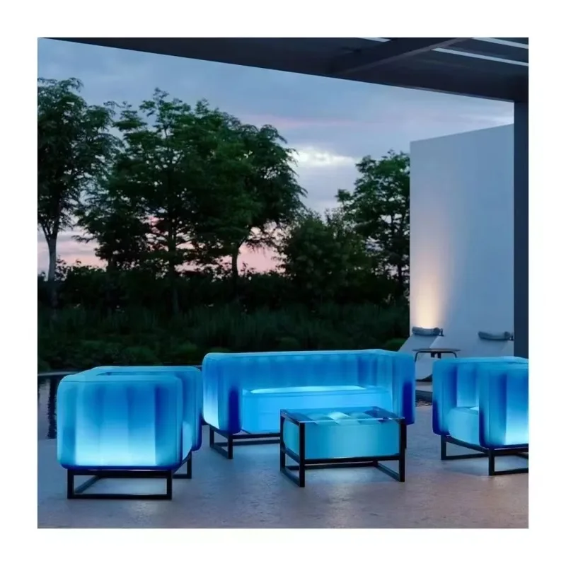 High-end trend inflatable thickened transparent luminous creative sofa