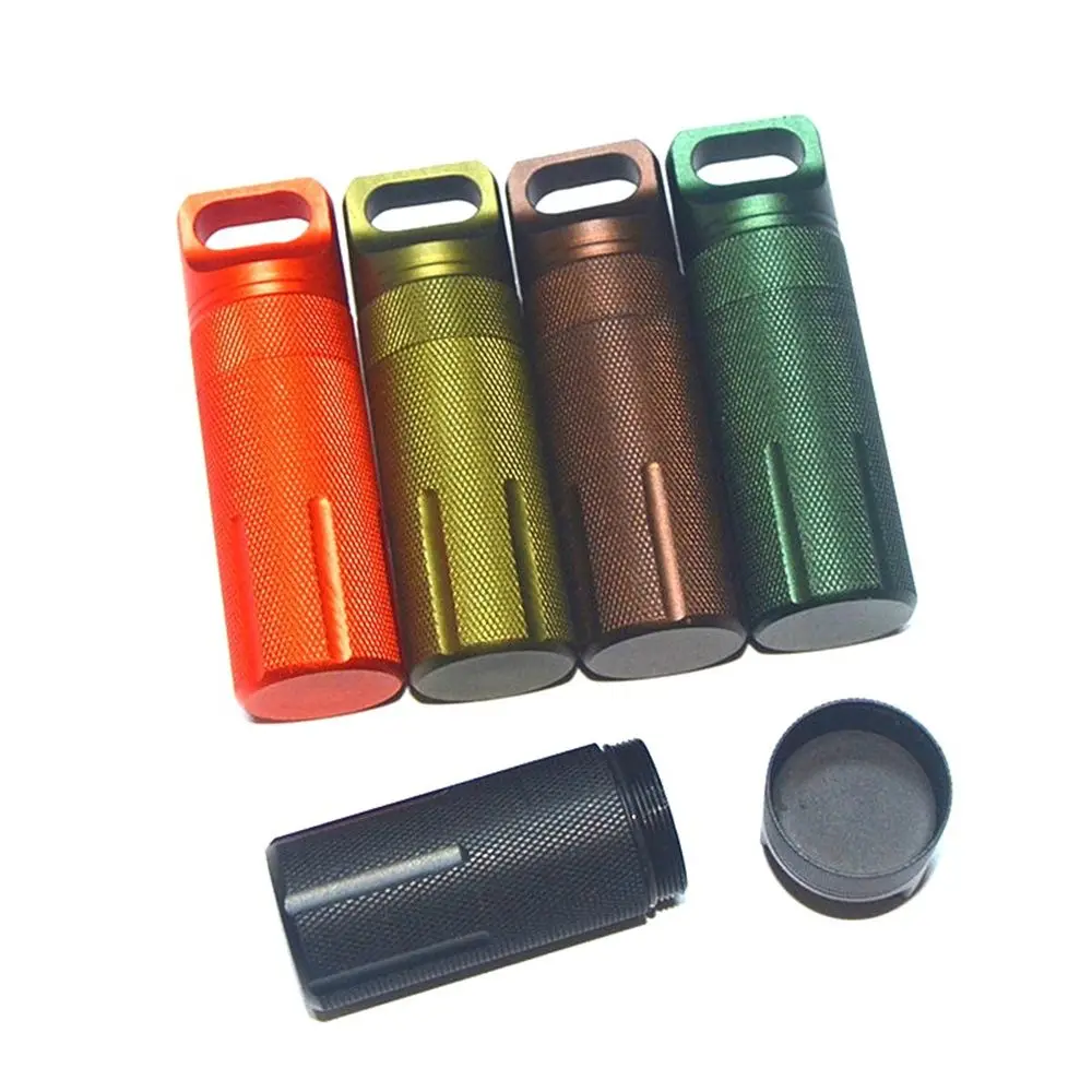 Outdoor Aluminum EDC Survival Kit Waterproof Seal Bottle Capsule/Pill  Airtight Case Outdoor Tools Capsule Holder Storage
