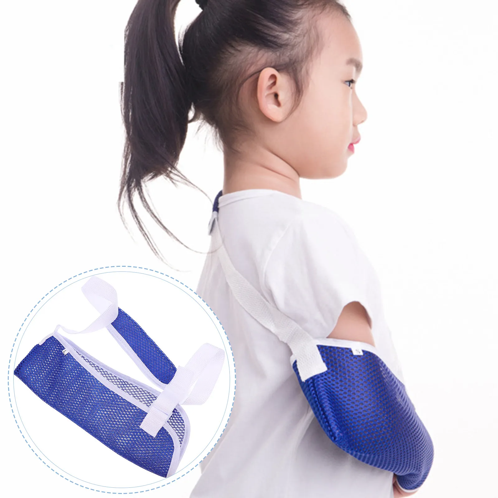 Arm Sling Forearm Support Breathable Adjustable Buckle Strap for Broken Fractured Arm Comfort Size L