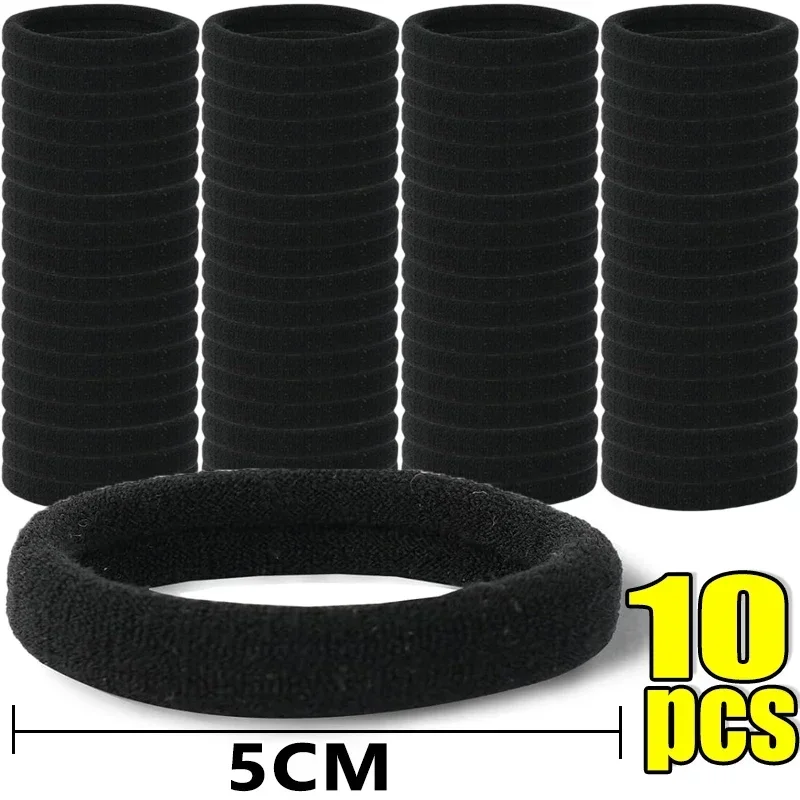 500PCS Black Basic Hair Bands for Women and Girls