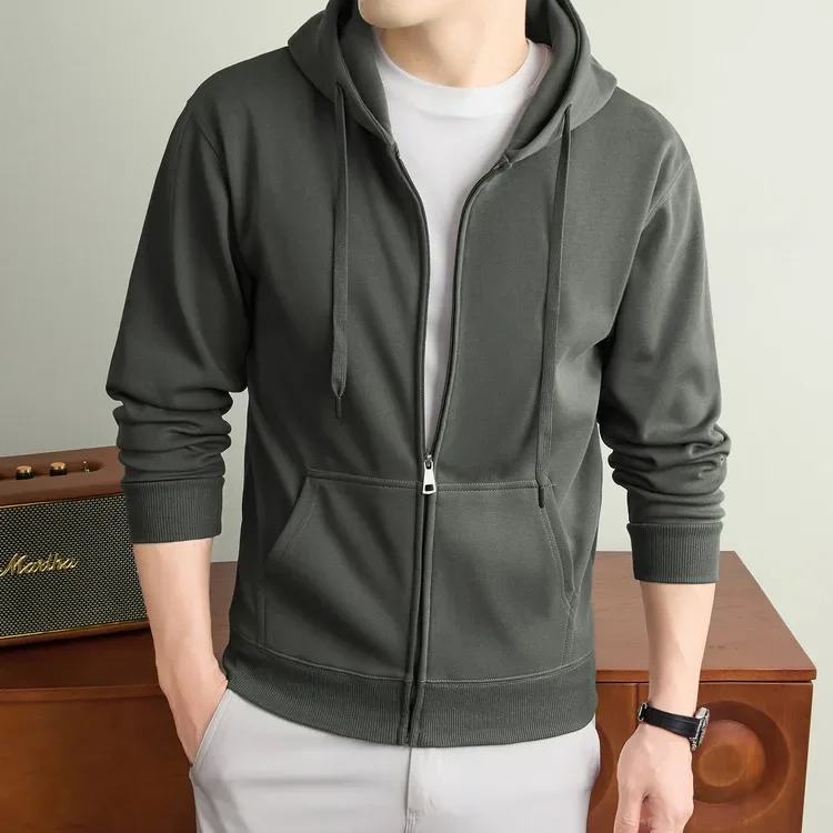 Herren-Kapuzenjacke mit Reißverschluss – Premium-Baumwollmischung, Weich & Langlebig, Unisex Übergrößen-Hoodie für Outdoor und Wandern – Detail 15