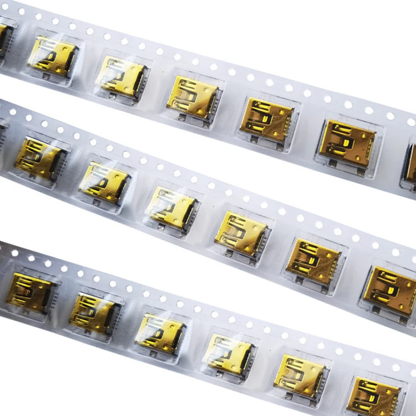 ChengHaoRan 1pcs Mini USB jack Type B Female 5 Pin SMT SMD Socket Connector charging port repair parts