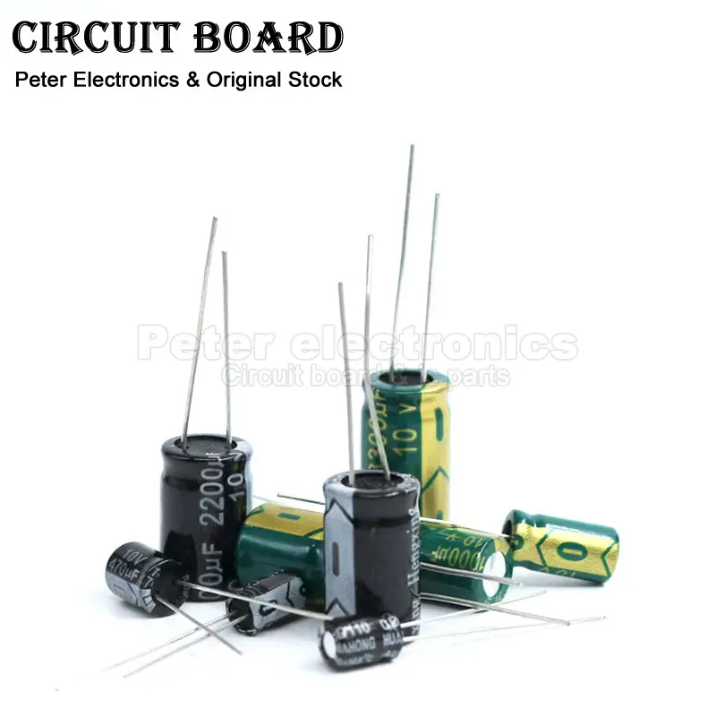 Capacitor Eletrolítico de Alumínio DIP 10V 100UF~10000UF 100uf 220UF 470UF 680UF 1000UF 1500UF 2200UF 3300UF 4700UF 10000UF