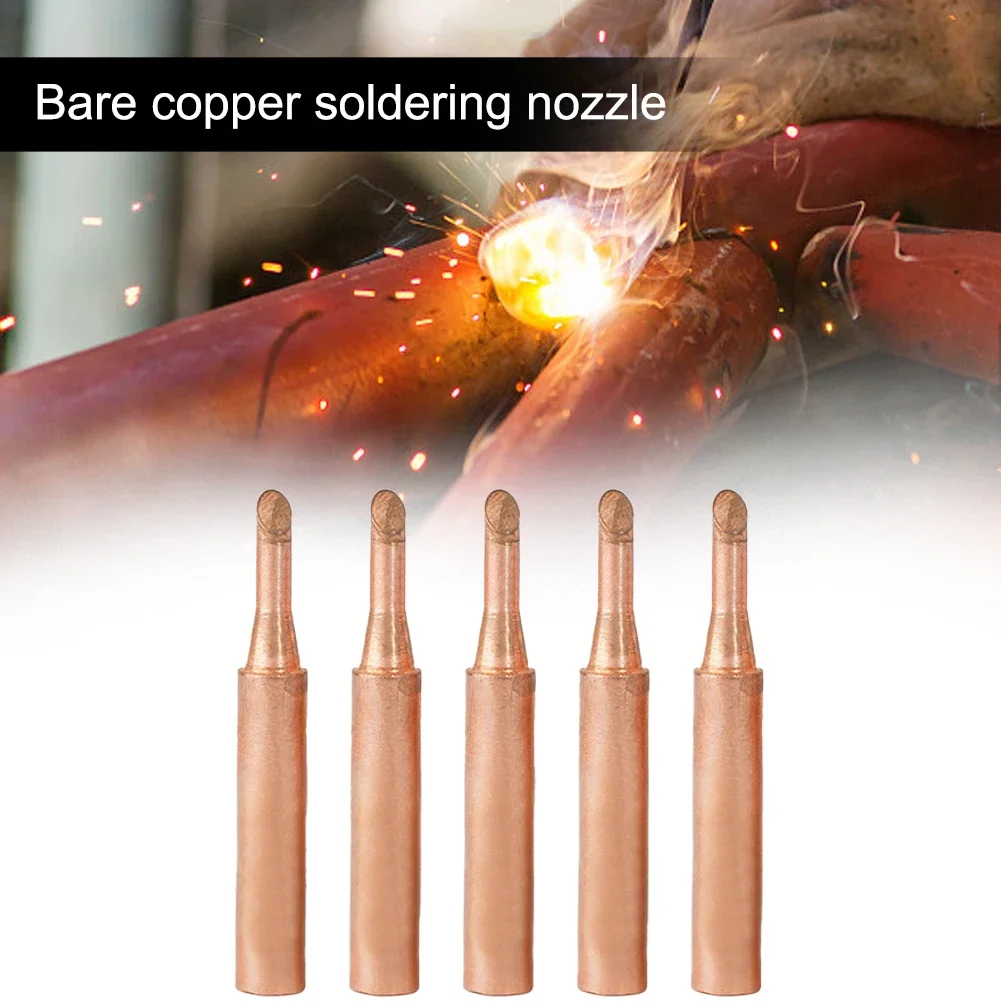 5pcs 900M-T Copper Soldering Iron Tips Lead-Welding Solder Tip Soldering Tools Tip For Soldering Iron