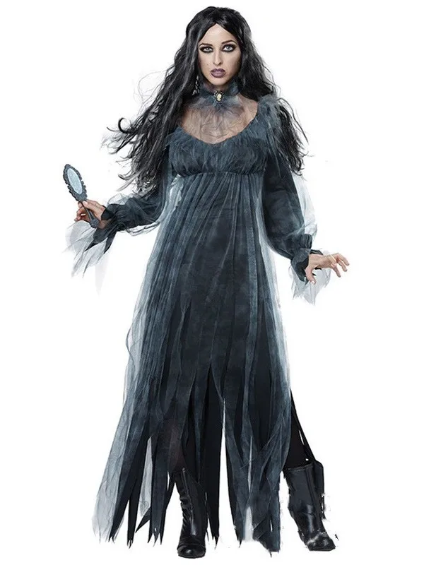 loween Costume Ghost Bride Witch  Cosplay Cape Women's Traditional Ethnic Stage Performance Clothing