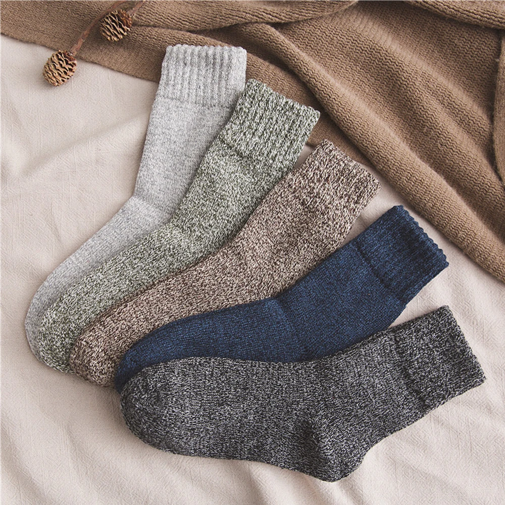 High Quality Men Casual Wool Socks Thicken Business Thick Socks Winter Warm Long Socks Male